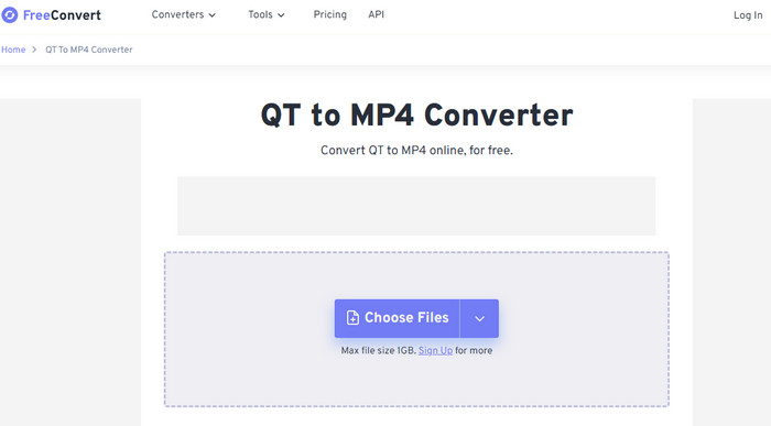 FreeConvert - convert QT to MP4 free online