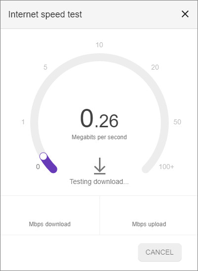 Test internet speed