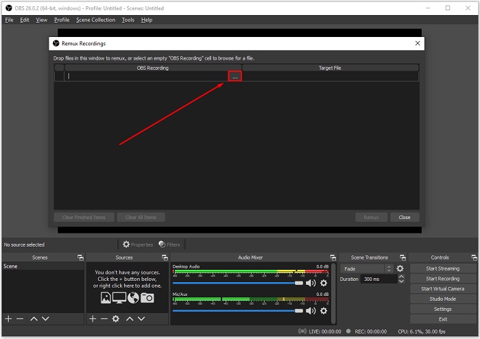 Open the OBS Recorded FLV