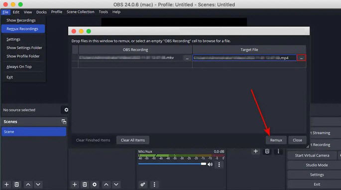 OBS MKV to MP4 Mac