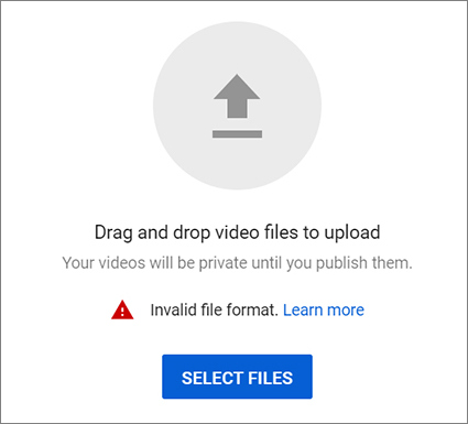MP4 won't upload to YouTube: invalid file format error