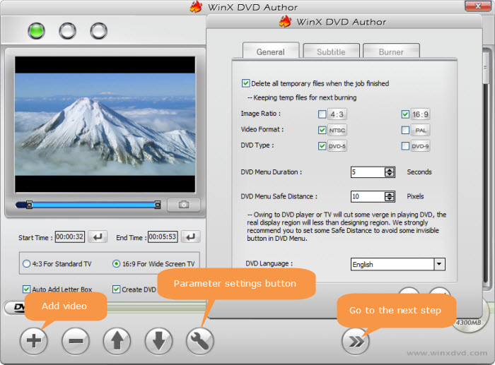 Add YouTube video to WinX DVD Author