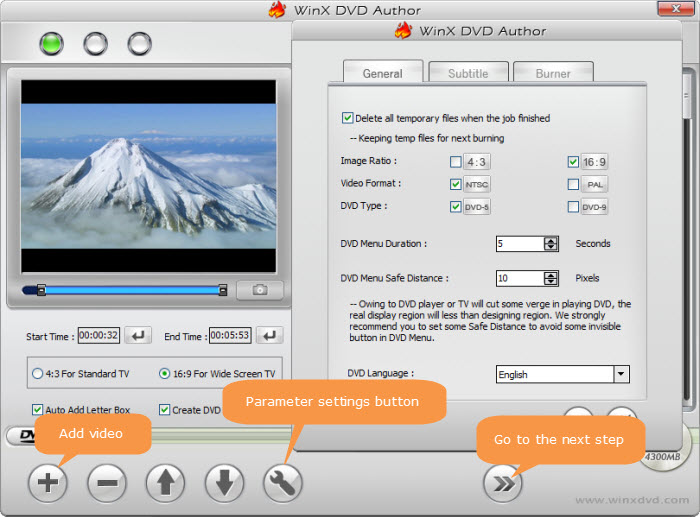 Add ISO image file to burn to DVD-9