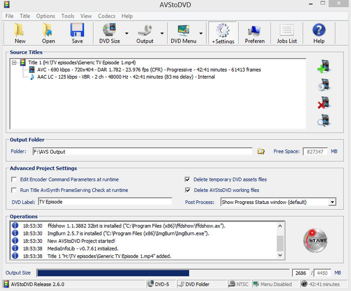 AVStoDVD - MKV to DVD converter