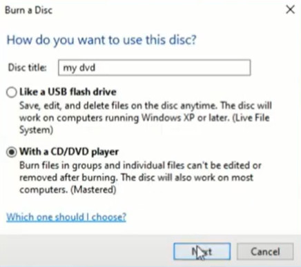 Burn a disc on Windows 11