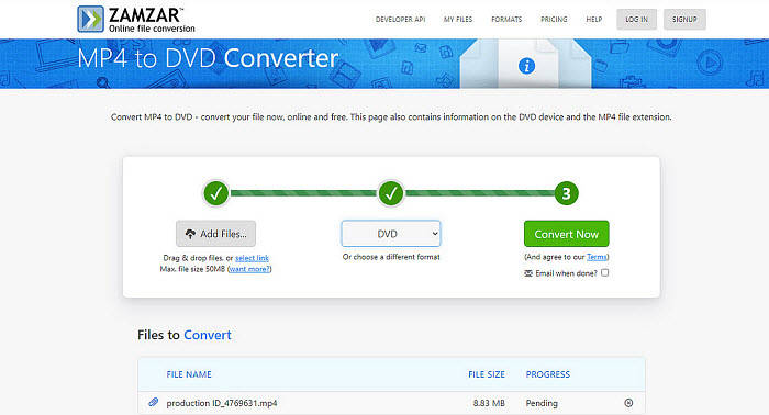 MP4 to vob converter online - Zamzar