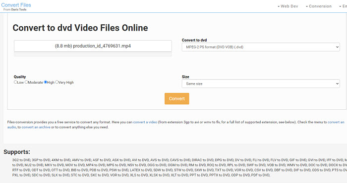 Free online MP4 to DVD converter - Aconvert