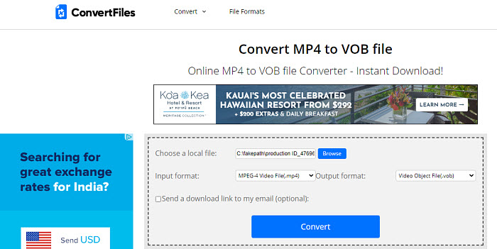 MP4 video to DVD online with ConvertFiles