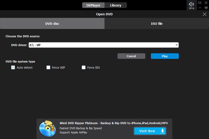 Play DVD on Windows 10/11 laptop with 5KPlayer