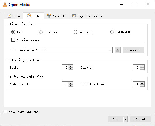 How to play DVD with VLC