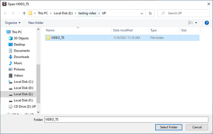 Open VIDEO_TS folder with Windows Media Player alternative - 5KPlayer