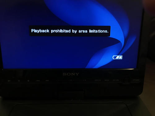 Playback prohibited by area limitations