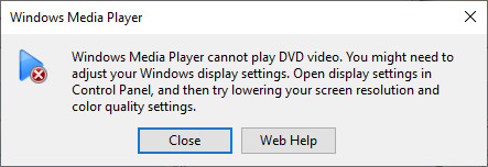 Windows Media Player cannot play DVD folder