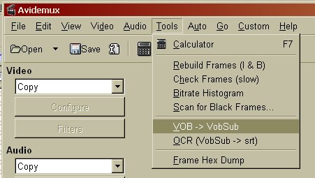 Avidemux VOB zu VobSub