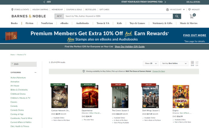 buy cheap DVDs online from Barnes & Noble