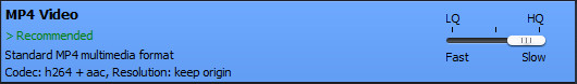Drag slider to HQ to improve quality