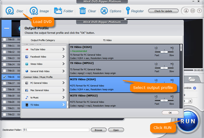 Convert DVD to M2TS