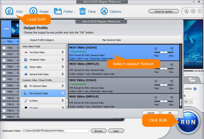 DVD to iMovie Ripper - Choose Output