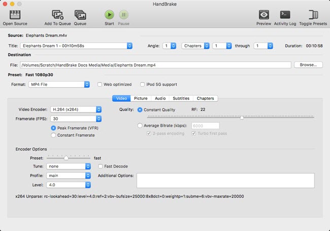 Handbrake Extractor de DVD gratuito para Mac