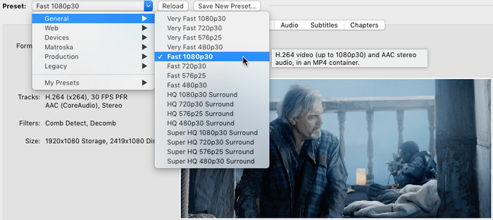 Choose preset