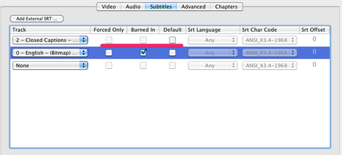 Rippen von DVDs mit Untertiteln mit Handbrake