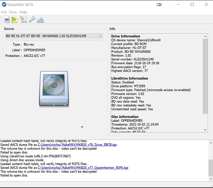 How to Use MakeMKV - AACS/CSS authentication failed