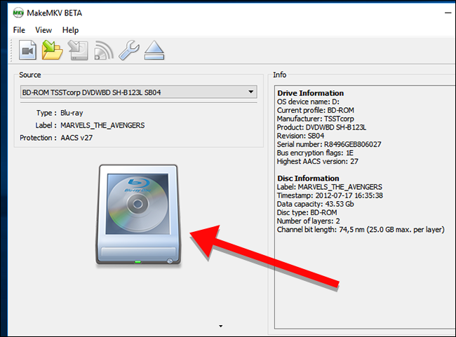 load ISO image to MakeMKV