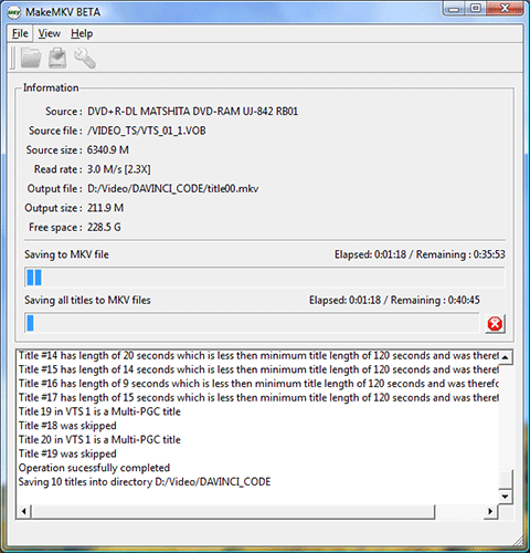MakeMKV is copying protected DVD