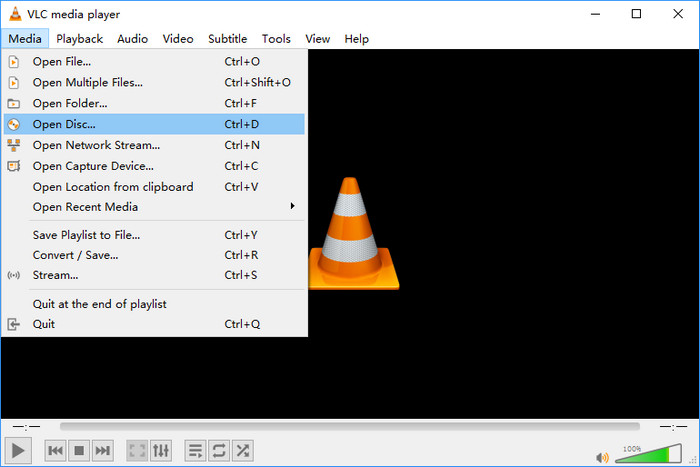 Open DVD in VLC