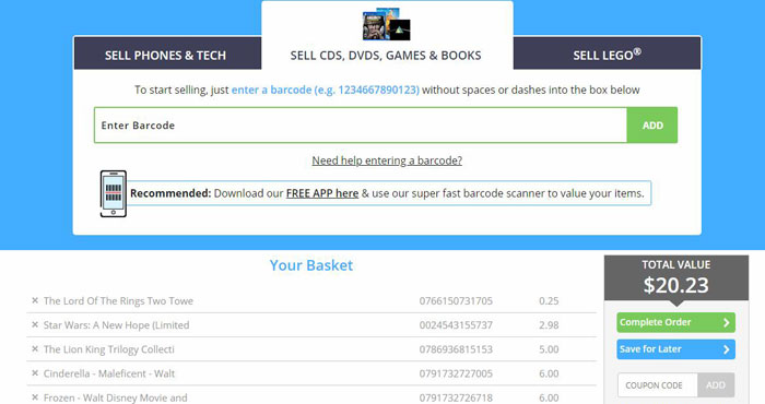 how to sell used DVD on Decluttr