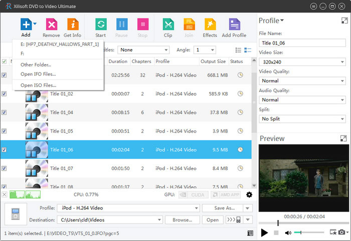 alternative to Handbrake - Xilisoft DVD Ripper