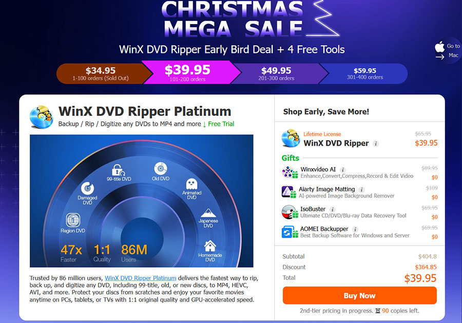 WinX DVD Ripper Christmas Mega Sale