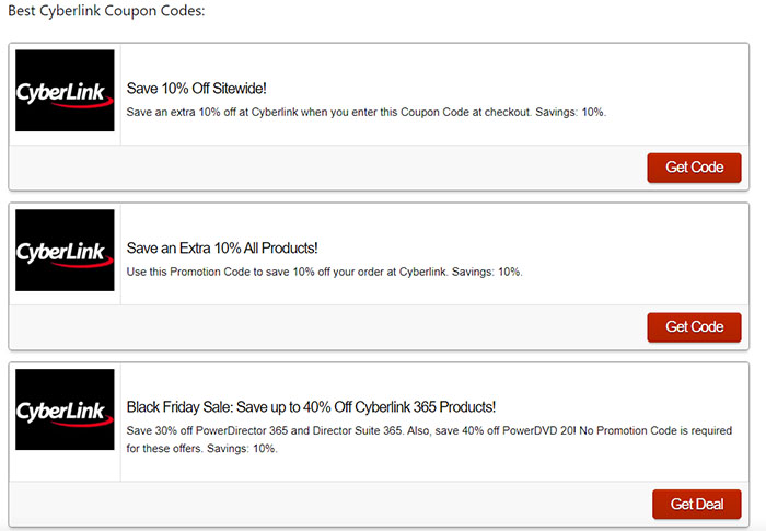 CyberLink Discount Coupon