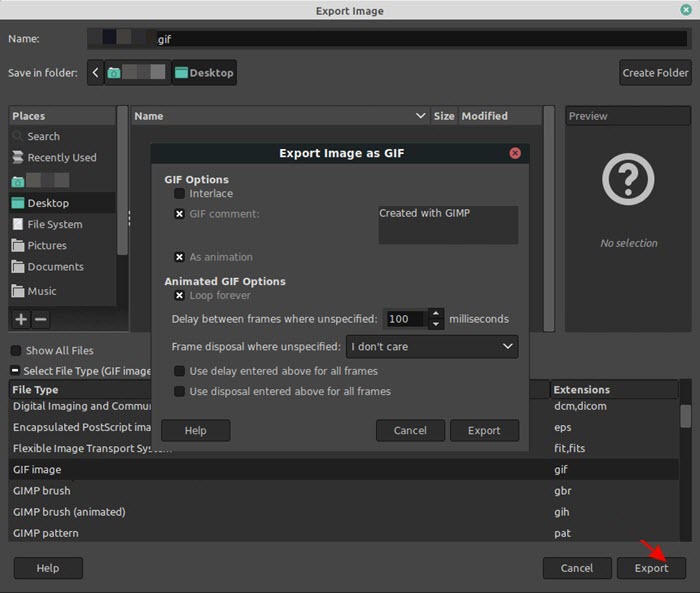 GIMP Make GIF