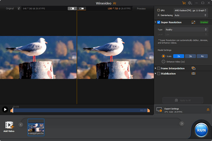 Converti 1080p in 4K