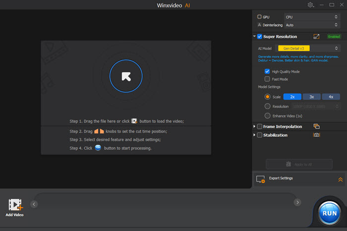 Add video to Winxvideo AI