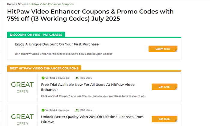 HitPaw Video Enhancer Discount Coupon