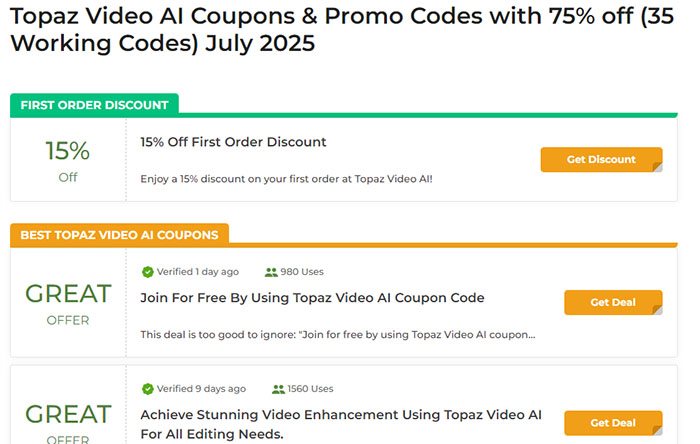 Topaz Video AI Coupon Code