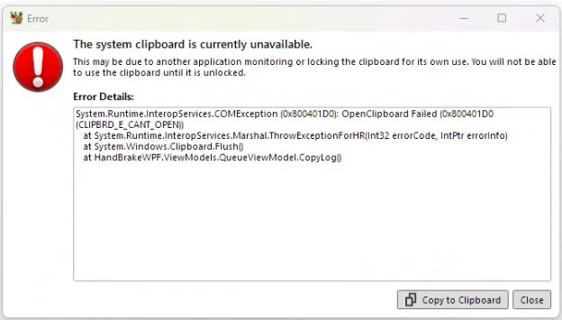 HandBrake won't start