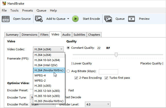 HandBrake NVENC Encoder