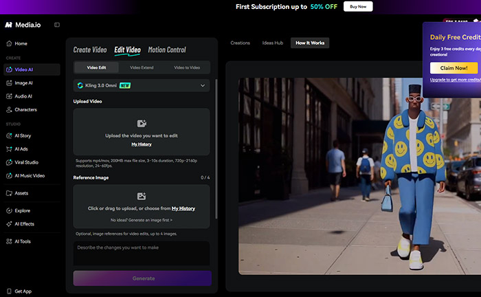 Media.io: AI video enhancement tool