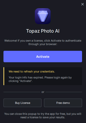 Topaz Gigapixel AI Activation Not Working