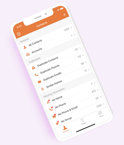 Clean up iPhone contacts with Cleaner Pro