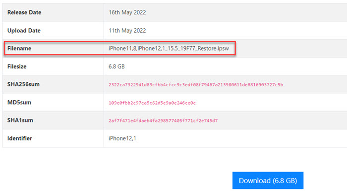 Download IPSW File