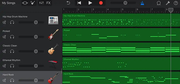 Best free music editor app for iPhone - Garageband