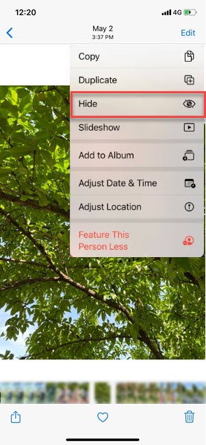 iOS 16 Hide Photos