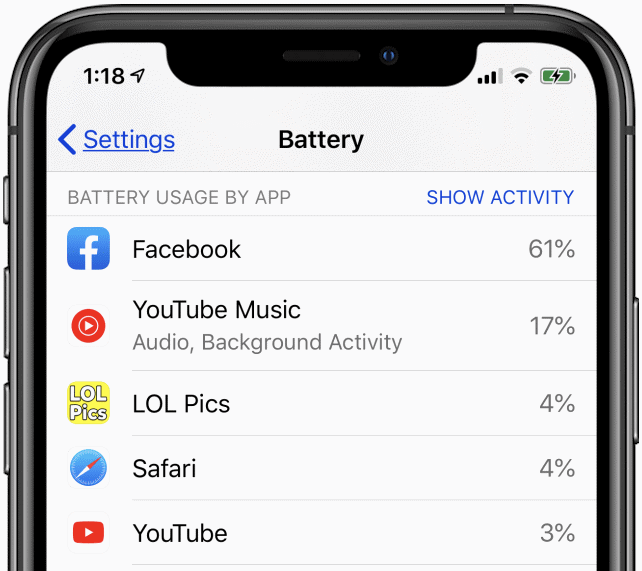 fix iphone battery draining fast by checking apps