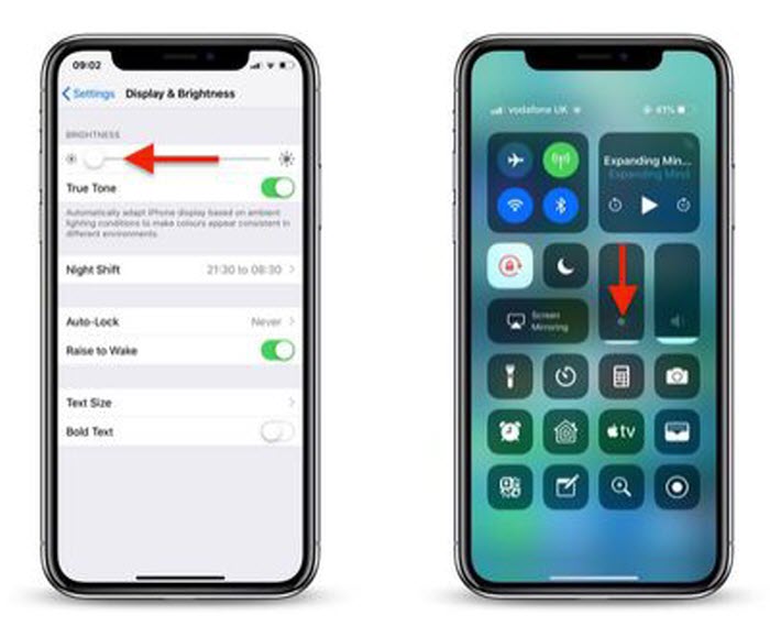 fix iphone battery draining fast by lowering brightness