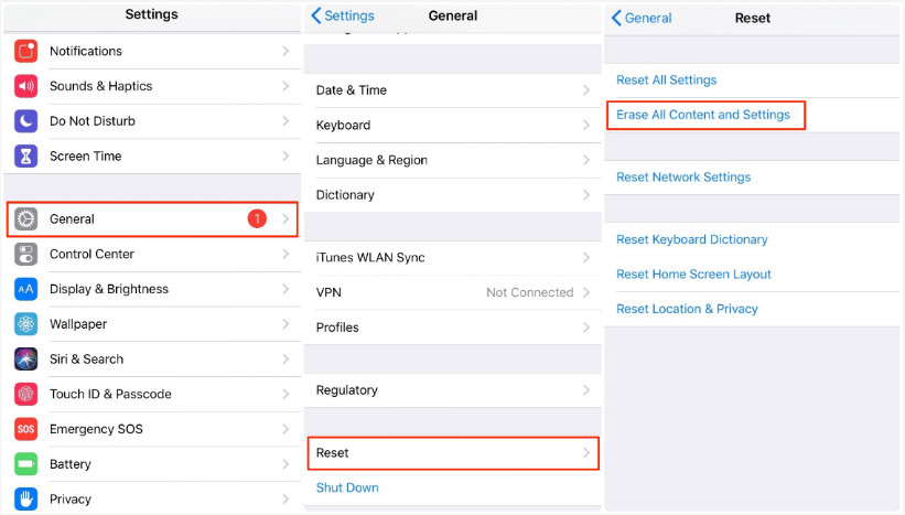 iPhone Factory Settings
