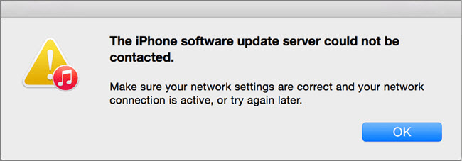 iPhone Software Update Server Error